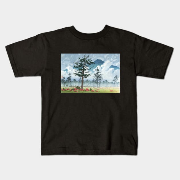 Senjogahara Field at Nikko by Kawase Hasui Kids T-Shirt by Takeda_Art